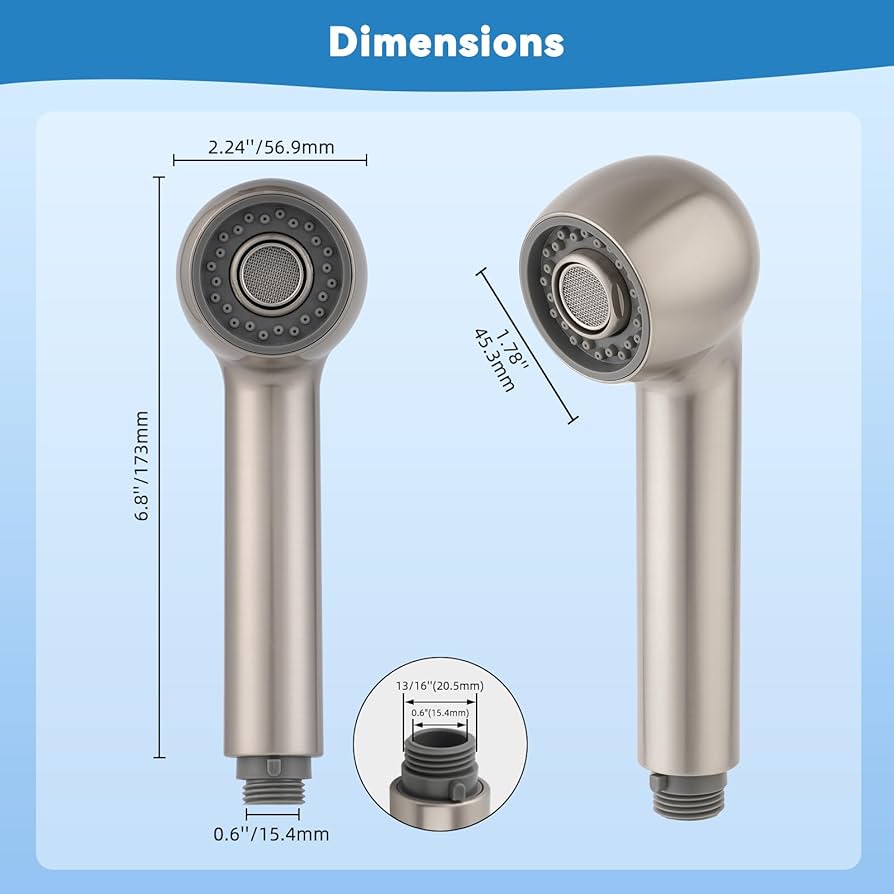 Testina Spray Rubinetto Cucina - 3 Funzioni, G1/2, Galvanizzata