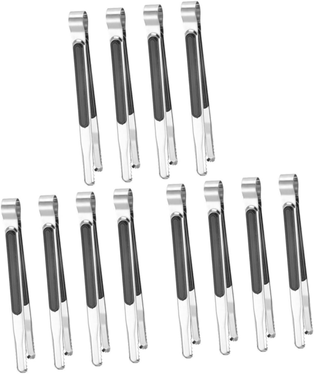 GALPADA 12pcs Bbq Tongs Non- Grip Ergonomic Cooking Utensils for Grilling Toasting and Serving at Parties Daily Use Kitchen Tools