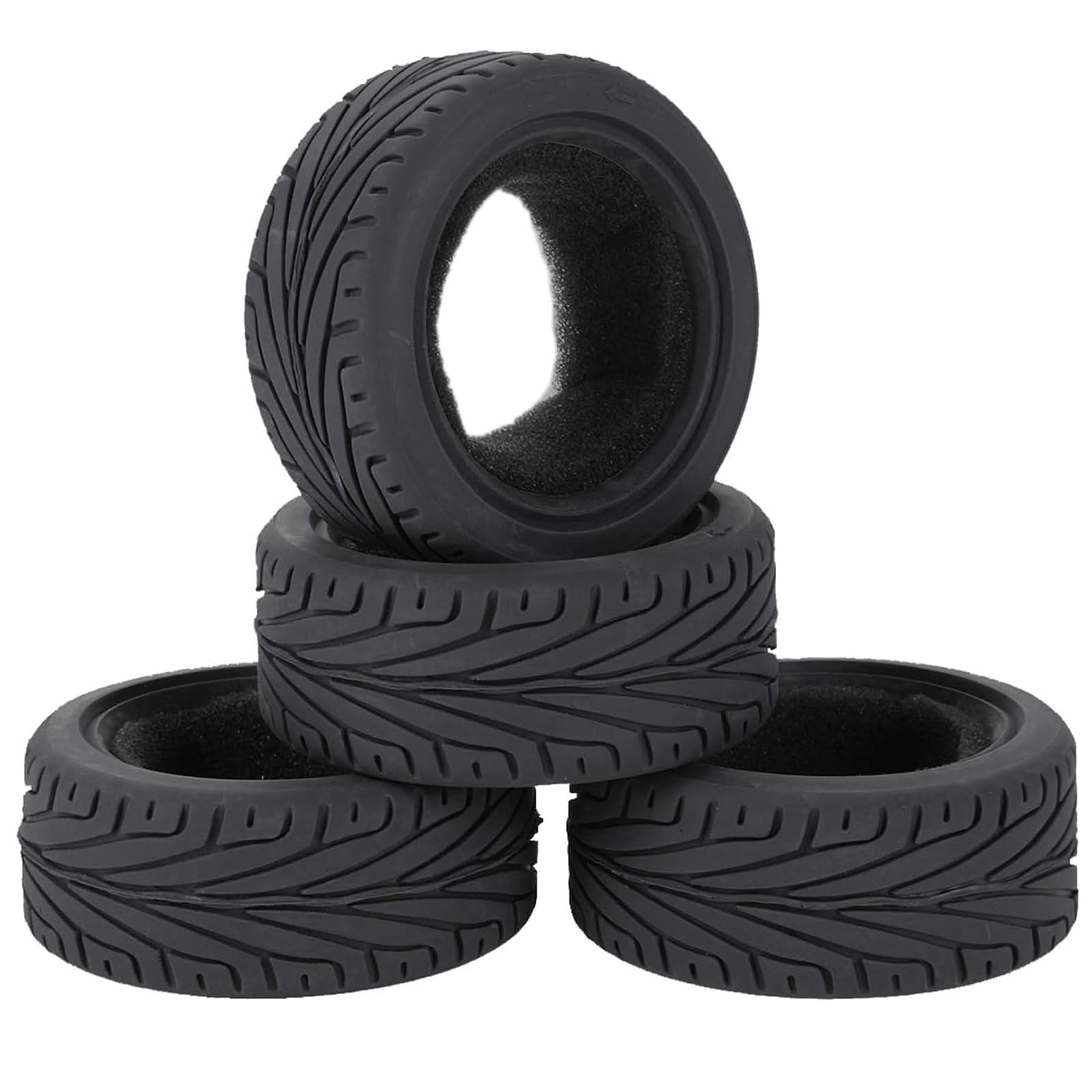 KINGCOO 1/10 RC Car Tyres, 4 Pieces 65 mm Rubber Tyres for 1:10 RC On Road Run-Flating Touring Racing Car - Image 2