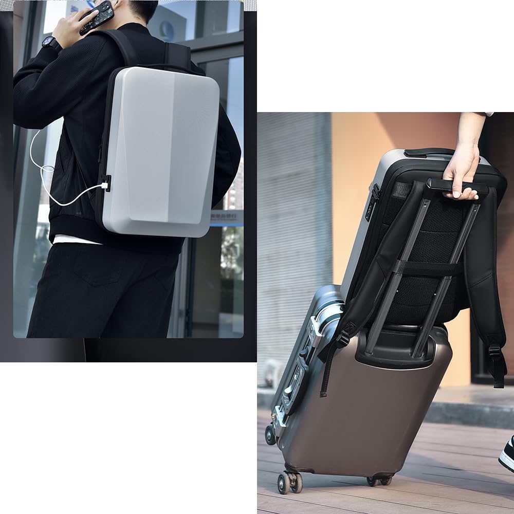 XINYASEE Mochila Rígida Expandible de Gran Capacidad para Viajes de Negocios - Impermeable y Antirrobo para Portátiles de Hombre y Mujer