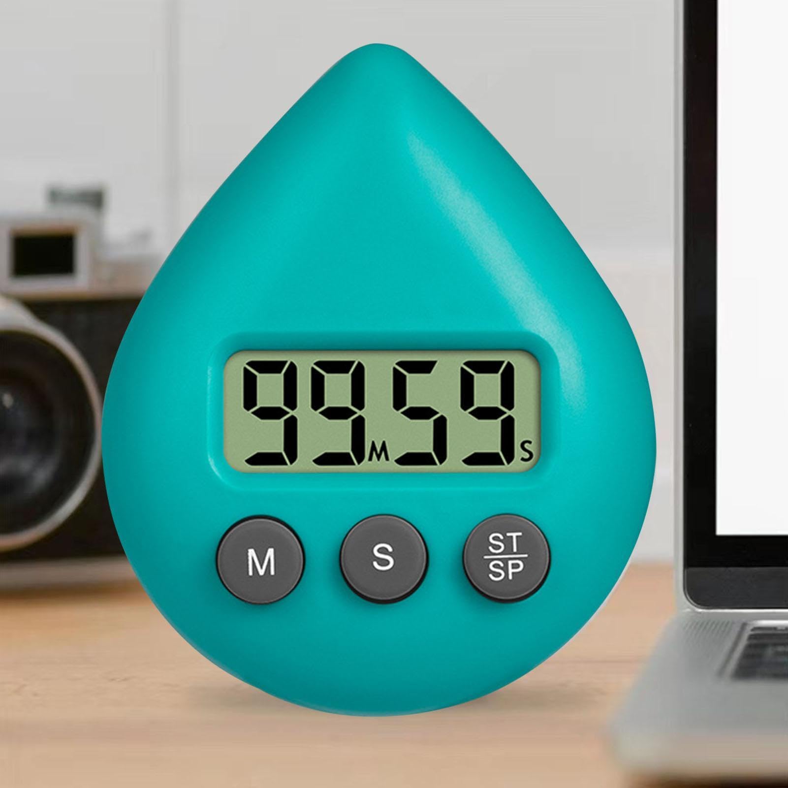 Digital Shower Timer Waterproof - Energy Saver Digital Timer | Toothbrush Timing Tool | Alarm Water Drop Shape Kitchen Timing Tool With LCD Display For Learning Cooking Working And Shower