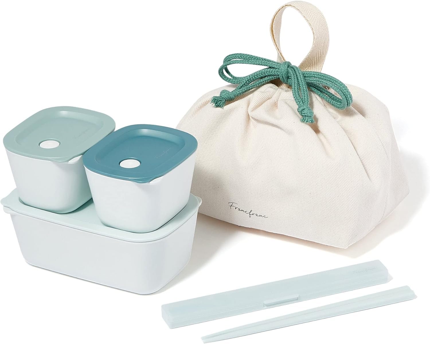 Amazon | フランフラン ランチボックス コンリート5点セット ブルー