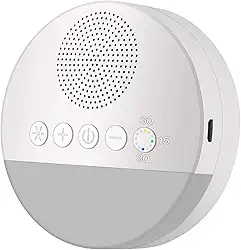 JUEDIFX White Noise Sleep Machine,Máquina De Dormir Com Ruído Branco 6 Som Suave e Luz Noturna Ajuste,Cronometragem para Pessoas de Todas as Idades（5pcs）