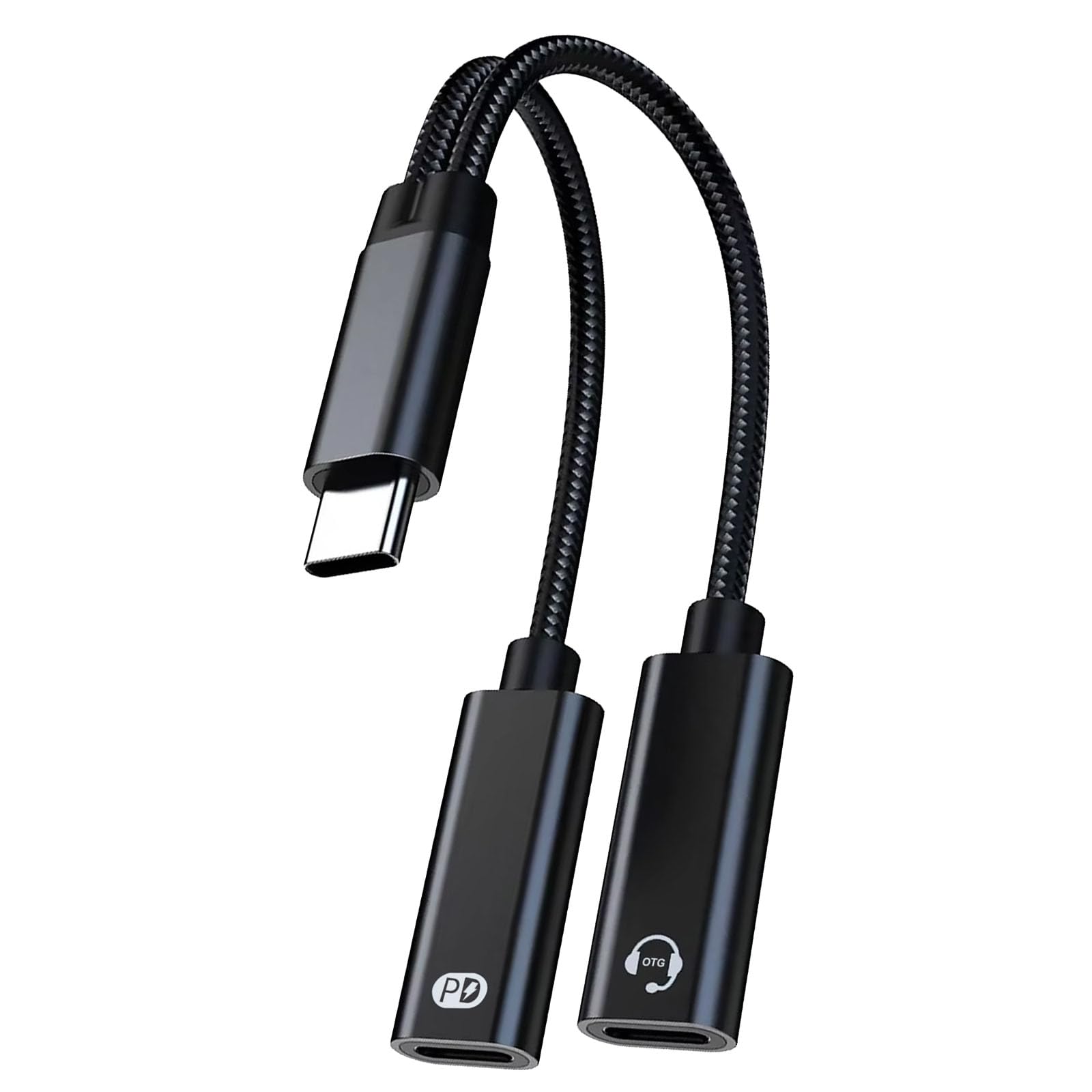 Cavo di frequenza sonora adattatore per cuffie splitter di tipo C per la ricarica di musica di chiamata 60 W ricarica rapida 2 in 1 tipo C