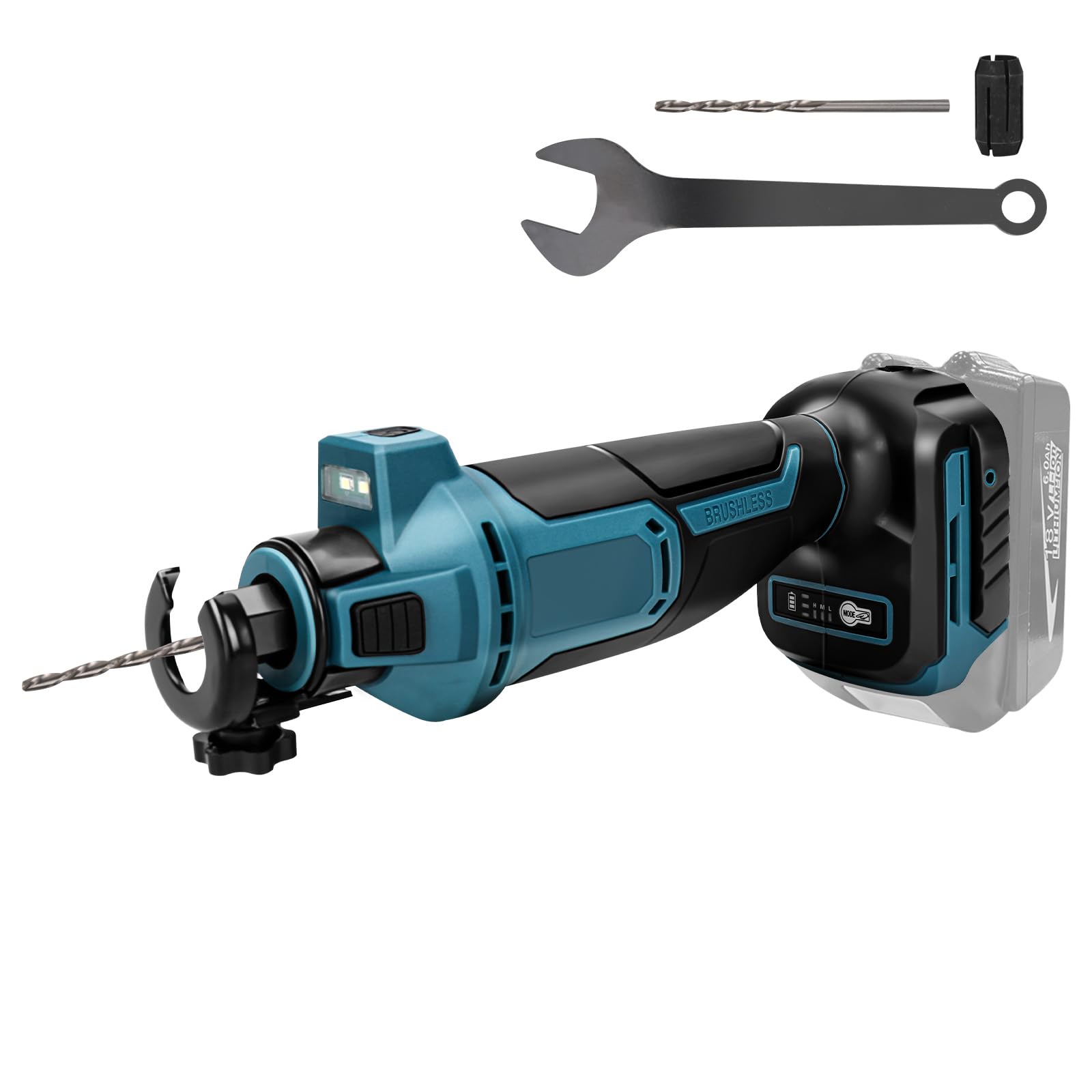 Fresadora para Pladur, Herramientas Pladur, Fresadora de Corte a Batería, 32000rpm 3 Velocidades 20000/25000/30000rpm, Tope de Profundidad, para Recortes Rápidos en Pladur (Sin Batería ni Cargador)