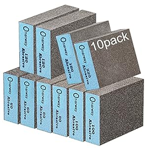 Onarway Sanding Sponges 10 Pack Wet and Dry Dual-use, Coarse and Fine Sanding Blocks – 60/80/100/120/180/220 Grits 6…