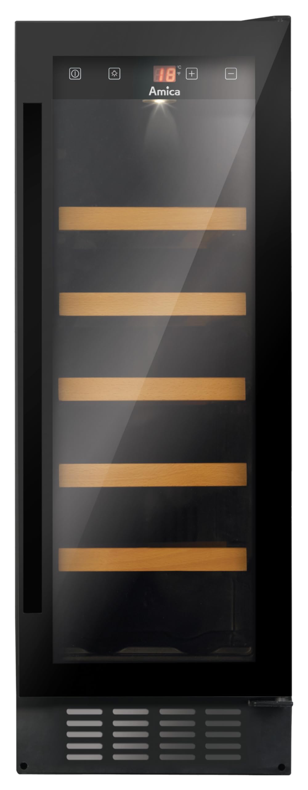 Amica VinoOptima - Cave à vin autonome - Capacité de 20 bouteilles - Système VinoOptima - Protection UV - Porte en verre fumé - Cave à vin autonome