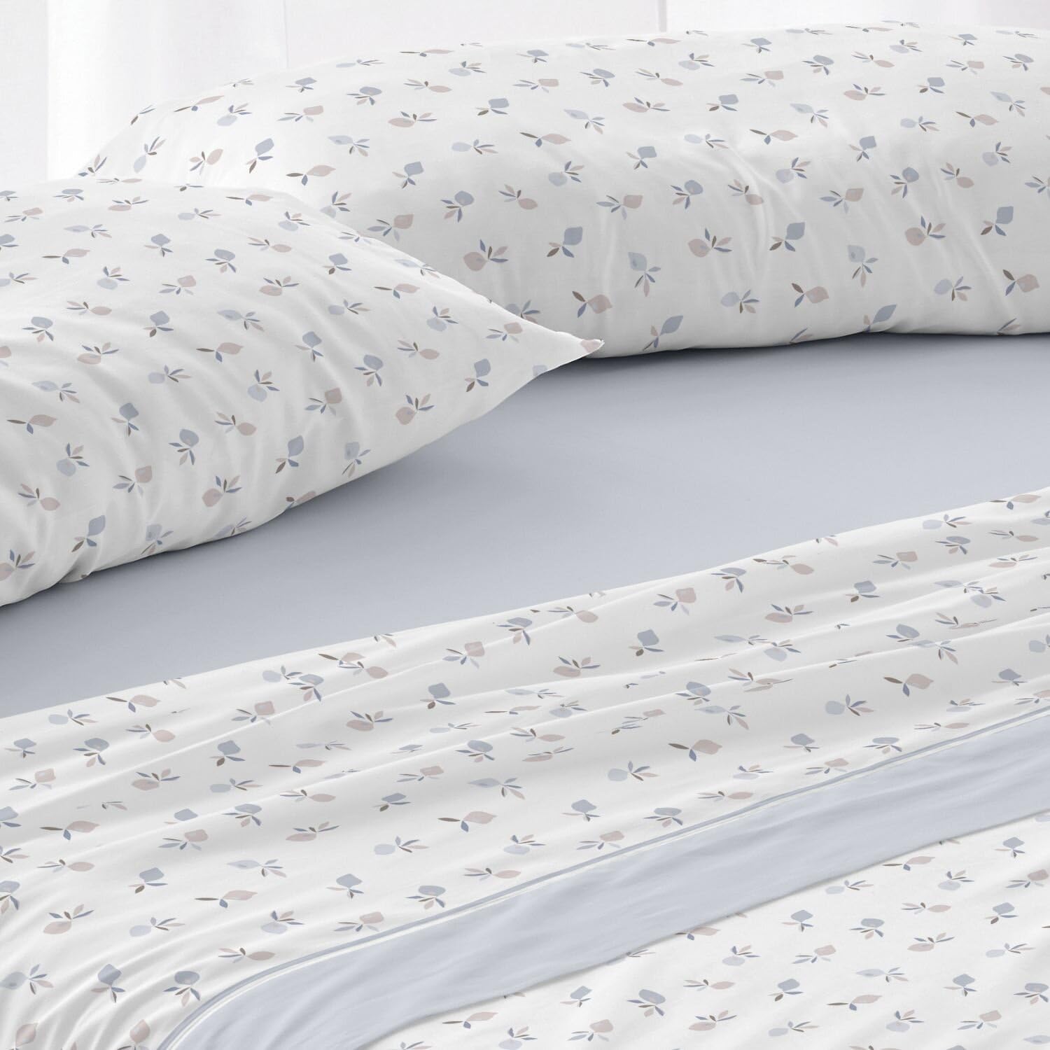 Burrito Blanco | Sábanas de Franela de algodón | Cama de 150 a 160cm. (+Medidas Disponibles) | Diseño 578 | Color Azul (150-160x190/200cm.)