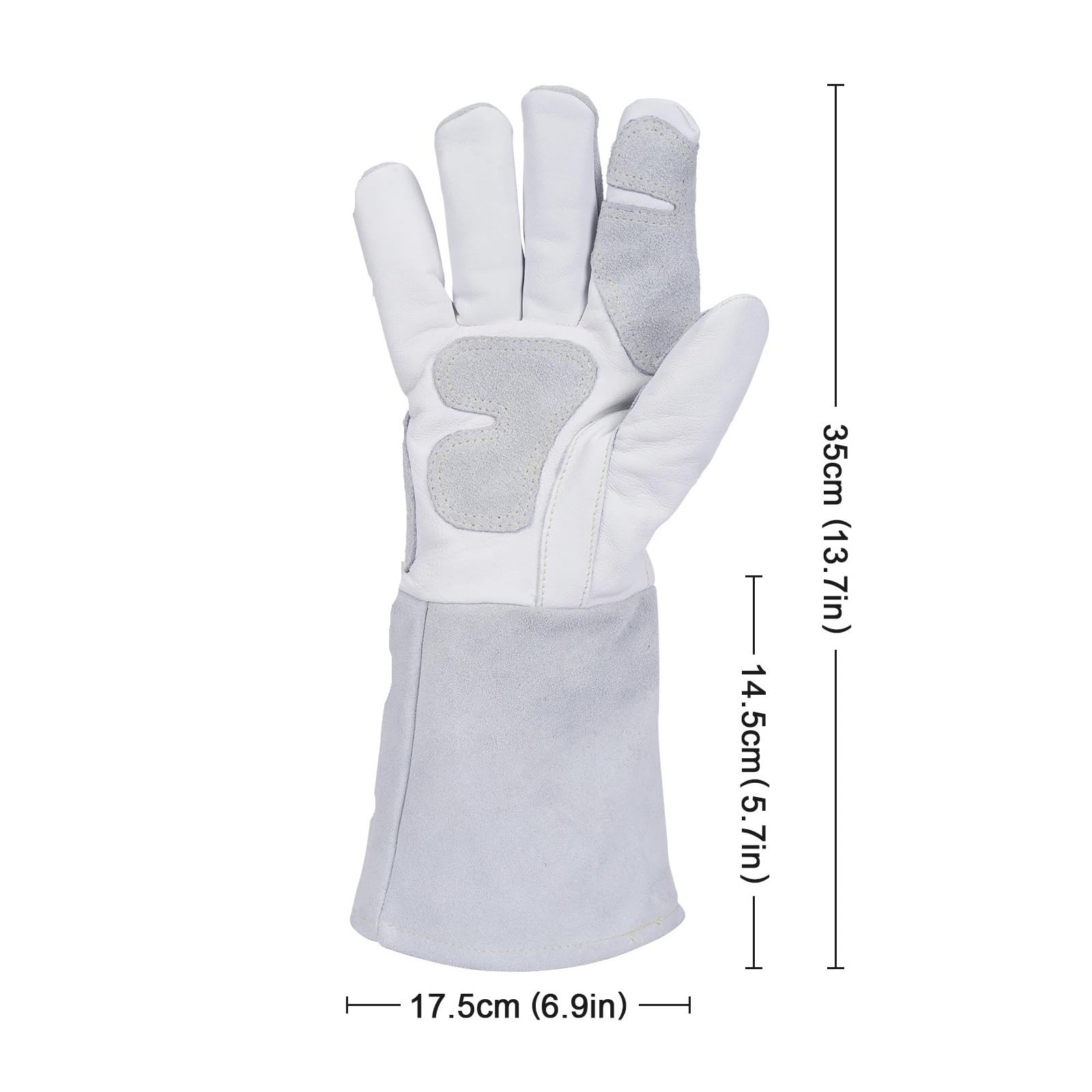 Guanti Saldatura Guanti da saldatura resistenti al calore for barbecue/manipolazione di animali con guanti saldatore a maniche extra lunghe