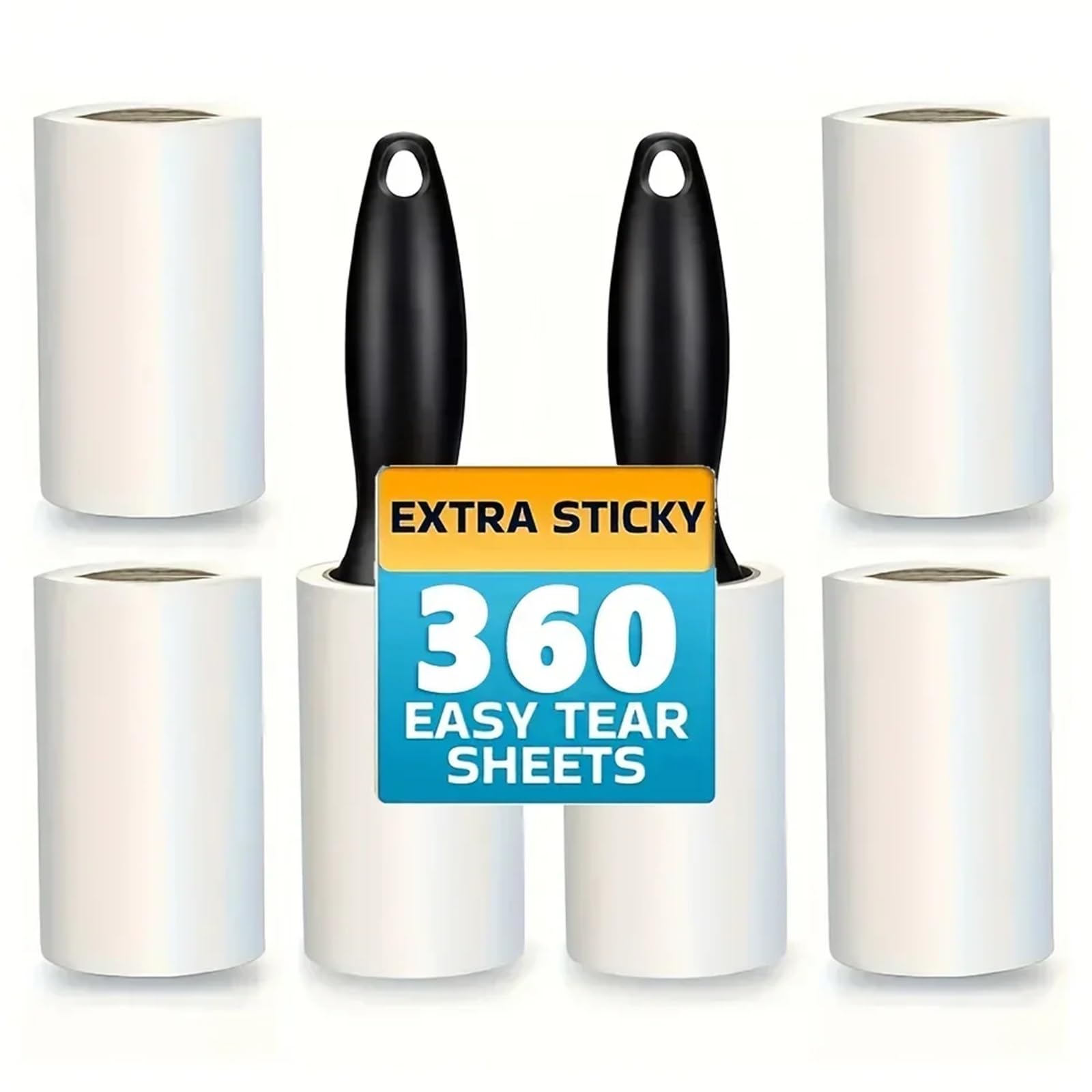 Rullo Anti-Pelucchi appiccicoso da 6 Rotoli for eliminare la Pelliccia di Animali Domestici, Ideale for mobili, Abbigliamento e tappeti | Strumento for Pulire l'adesivo for peli