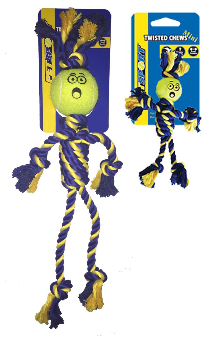 Petsport Rasta Man Dog Toy in Braided Rope with Ball, 5 x 5 x 5 cm