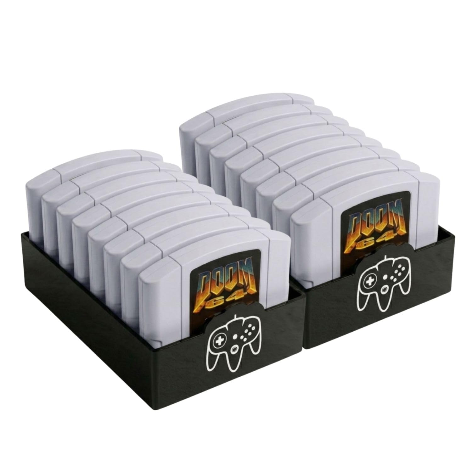 Skywin N64 Game Storage, Durable Polyethylene N64 Game Holder - 2 Pack