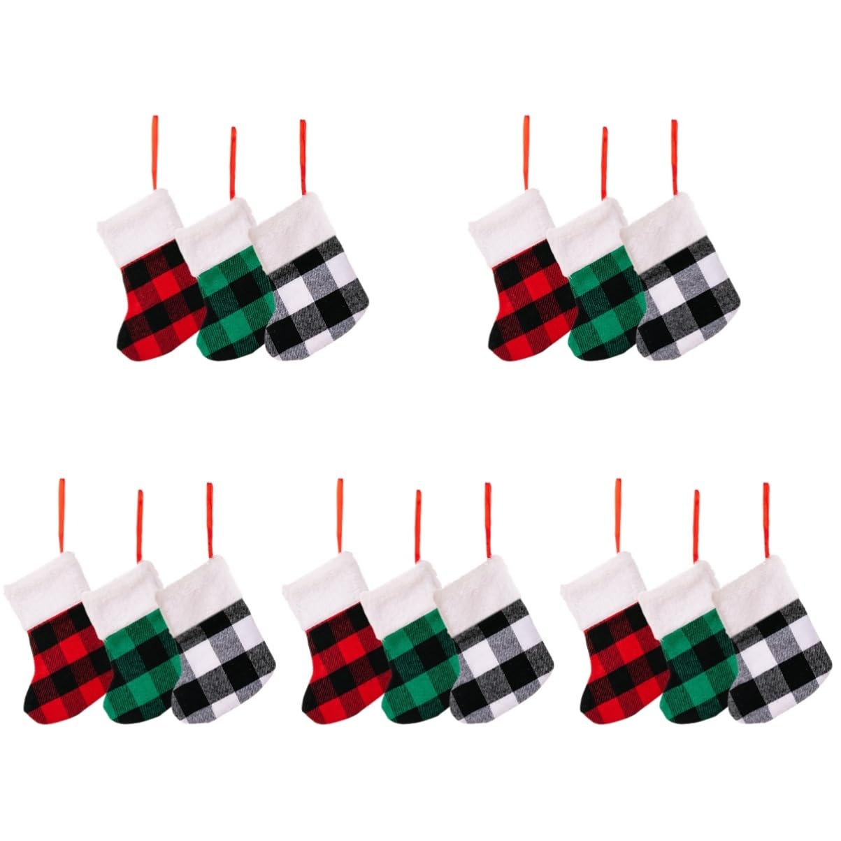 Amosfun 5 Sätze Cartoon-strumpfbeutel Weihnachts Party Weihnachtsbaumdeko Kaminsims Weihnachtsstrümpfe Weihnachtsbaum Strümpfe Weihnachtstüten Mit Süßigkeiten Christbaumschmuck 6 Stück * 5