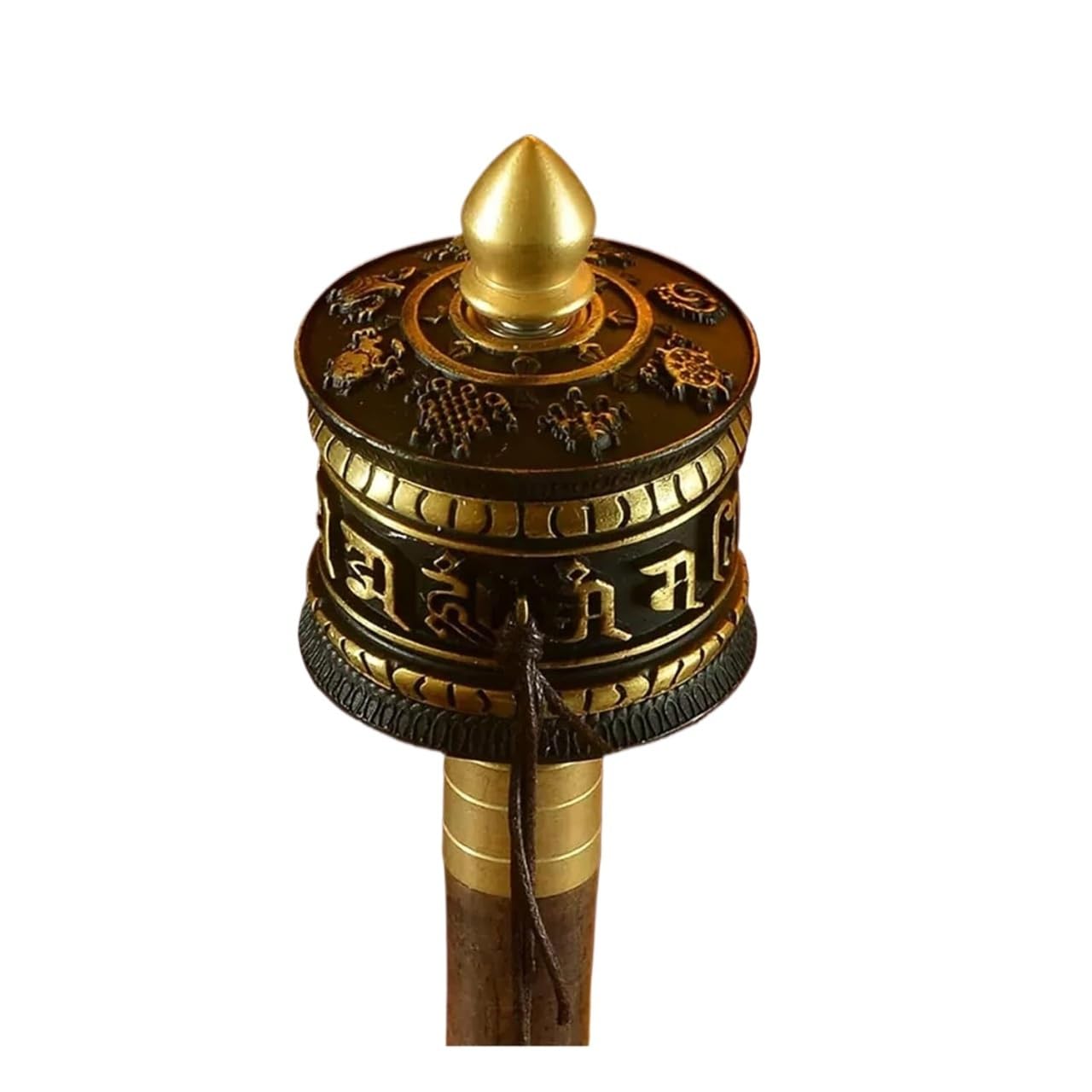 Wheel Tibetan Buddhist Brass Prayer Multicolor(Black)
