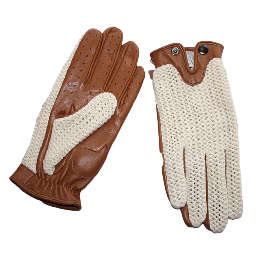Gants antidérapants en cuir pour homme - Gants de conduite à écran tactile - Gants d'équitation pour moto