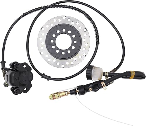 FSHero Riding Sistema de pinza de freno de disco trasero hidráulico con pastillas de freno, rotor de disco de freno apto para 150cc 200cc 250cc Go