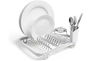 Umbra Sinkin Dish Drying Rack with Removeable Cutlery Holder for Sink and Countertop