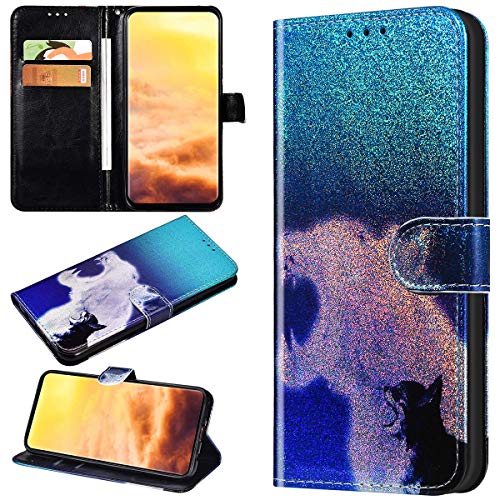 Robinsoni Case Compatible with Sony Xperia L3 Phone Case Wallet Leather Light Reflecting Mirror Case Kickstand Notebook Cover Flip Stand Book Style Case Silicone Case Colorful Animal Case Leopard