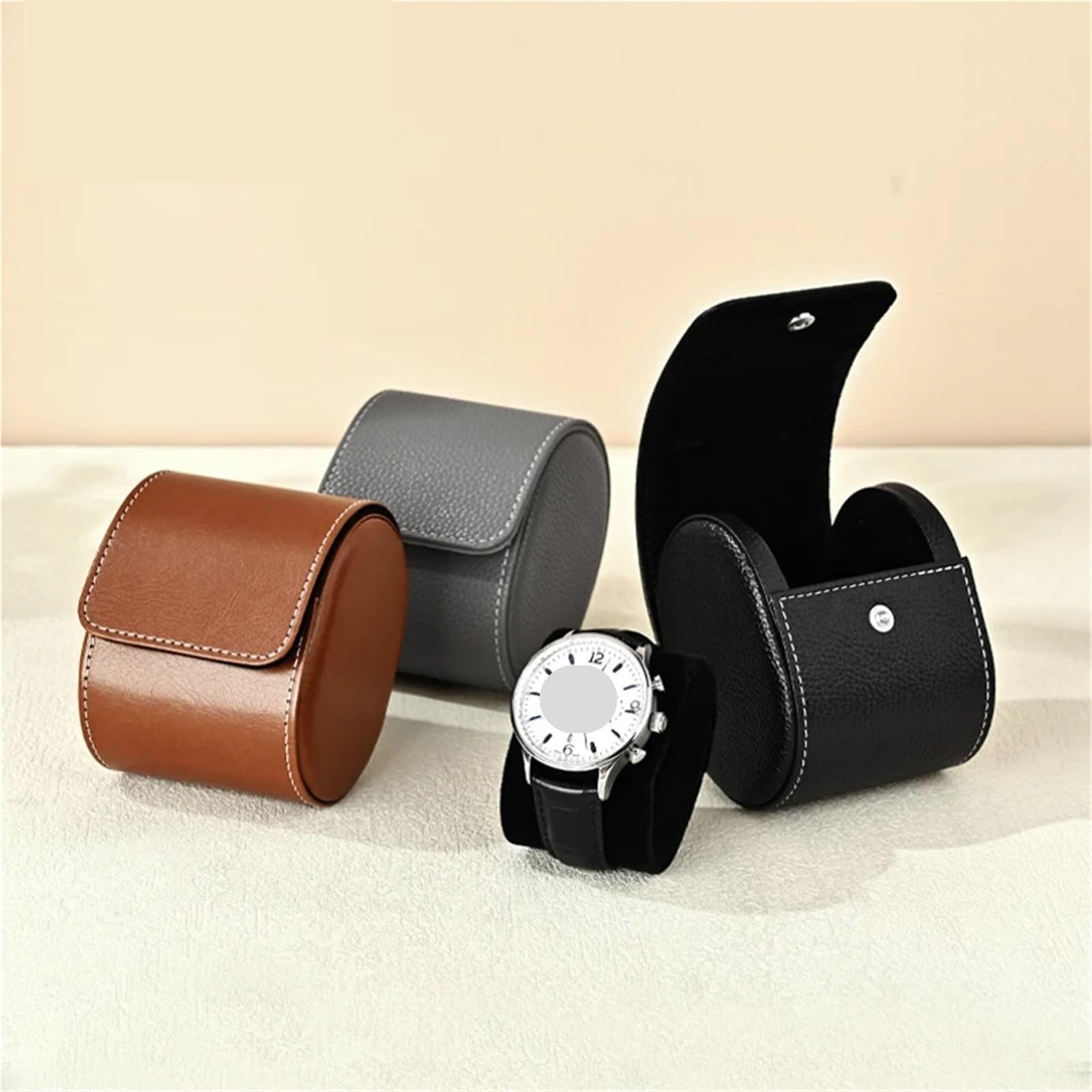 Custodia Singola Da Viaggio for Orologio In Pelle 2 Pezzi Per Orologi | Scatola regalo da uomo for organizer for gioielli da polso di lusso