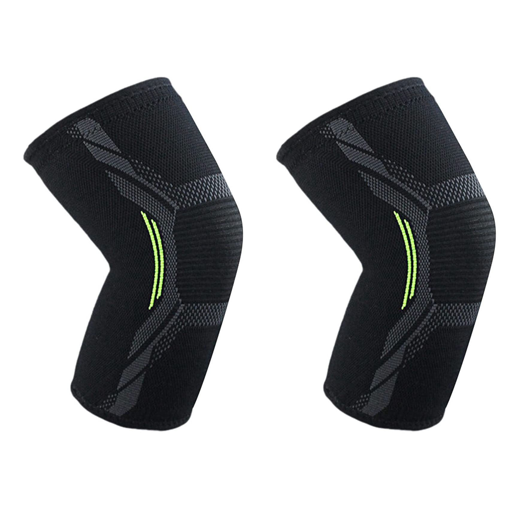 Bloepum 2PCS Breathable Basketball Football Sports Kneepad High Elastic Volleyball Knee Pads, XL & L