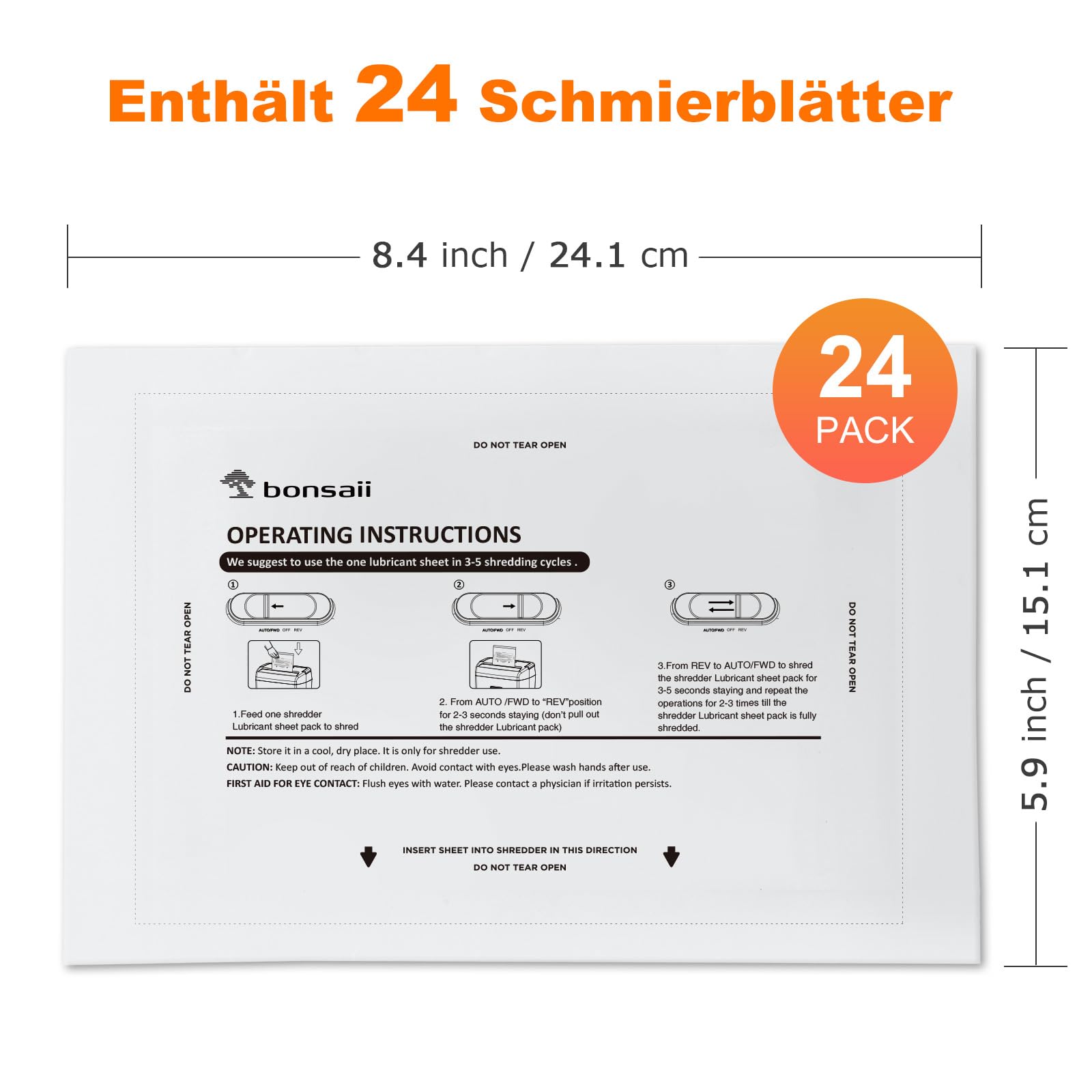 Bonsaii Aktenvernichter 8 Blatt + 24 Ölpapierblätter Set, Papierschredder mit Sicherheitsstufe P-4, Kreuzschnitt 5x14mm, 16L Auffangbehälter, Überhitzungsschutz, inkl. Wartungsölpapier für Home-Office