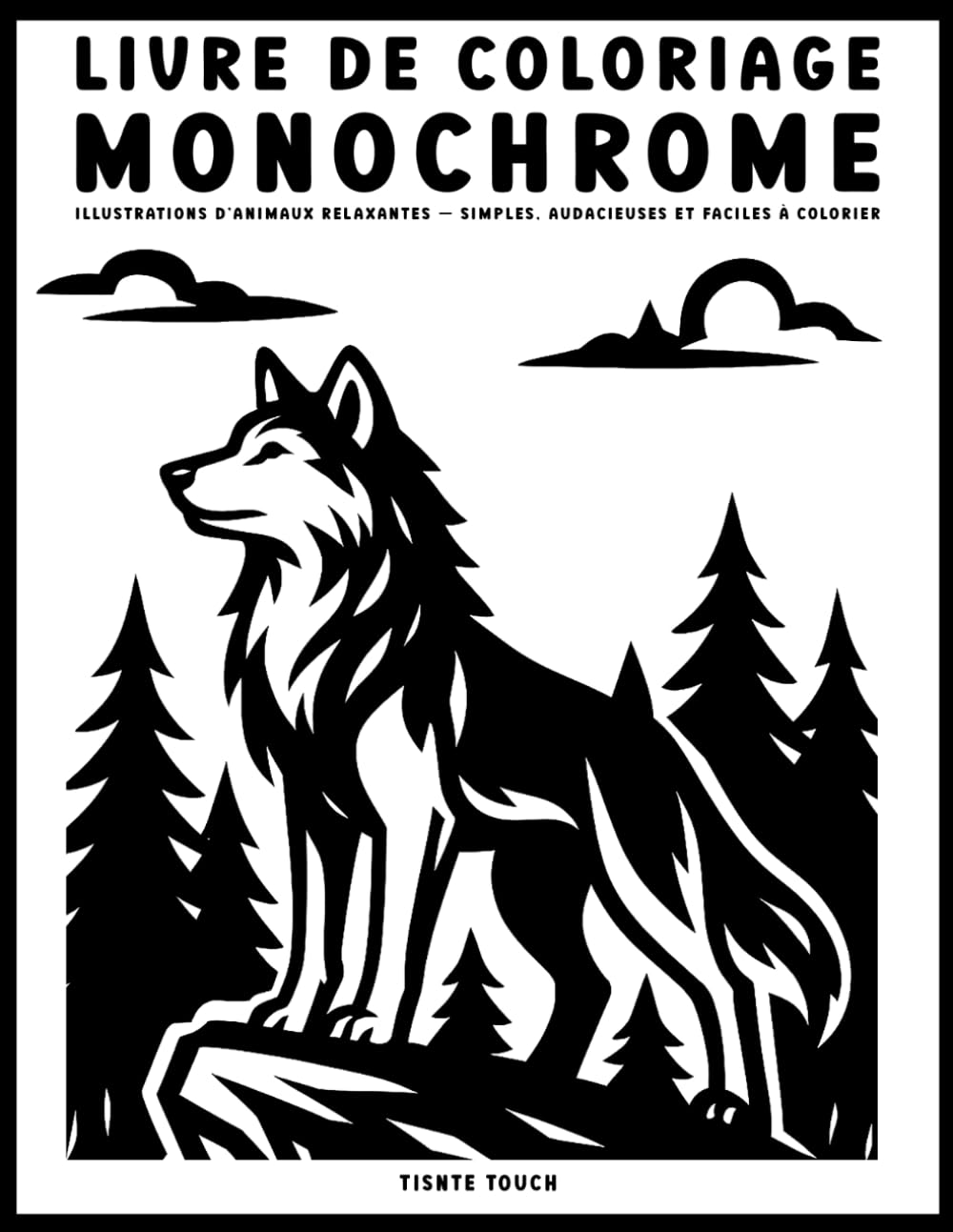 Livre de Coloriage Monochrome pour Adultes: 40 scènes apaisantes d’animaux à colorier en une seule couleur - Coloriage Monochrome Anti-Stress pour Adultes et Adolescents