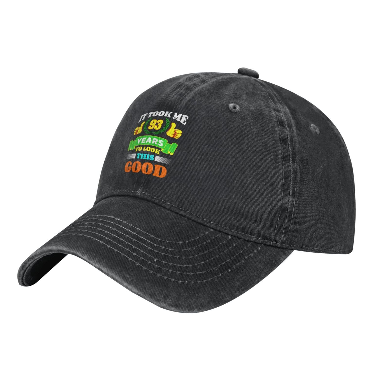 Kwqdozf Unisex Gifts 93Th It Took Me 93 Years To Look This Good Baseball Cap For Men Women Vintage Washed Denim Cotton Adjustable Trucker Da