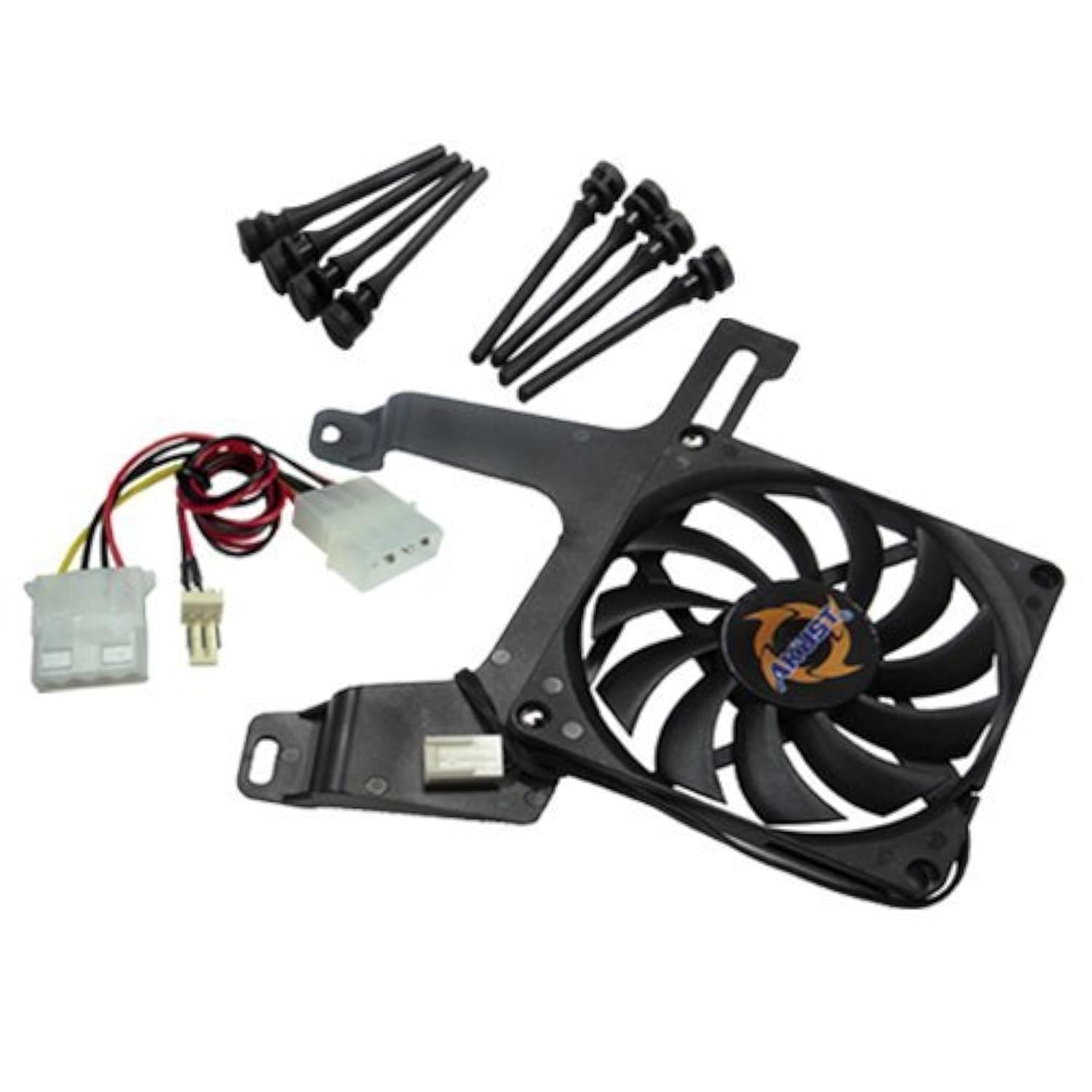 Akust 80mm 8010 PCI Case Fan Cooler, 3.15"L x 3.15"W x 10mm H, 2000rpm, 17.36CFM, Desktop Compatible