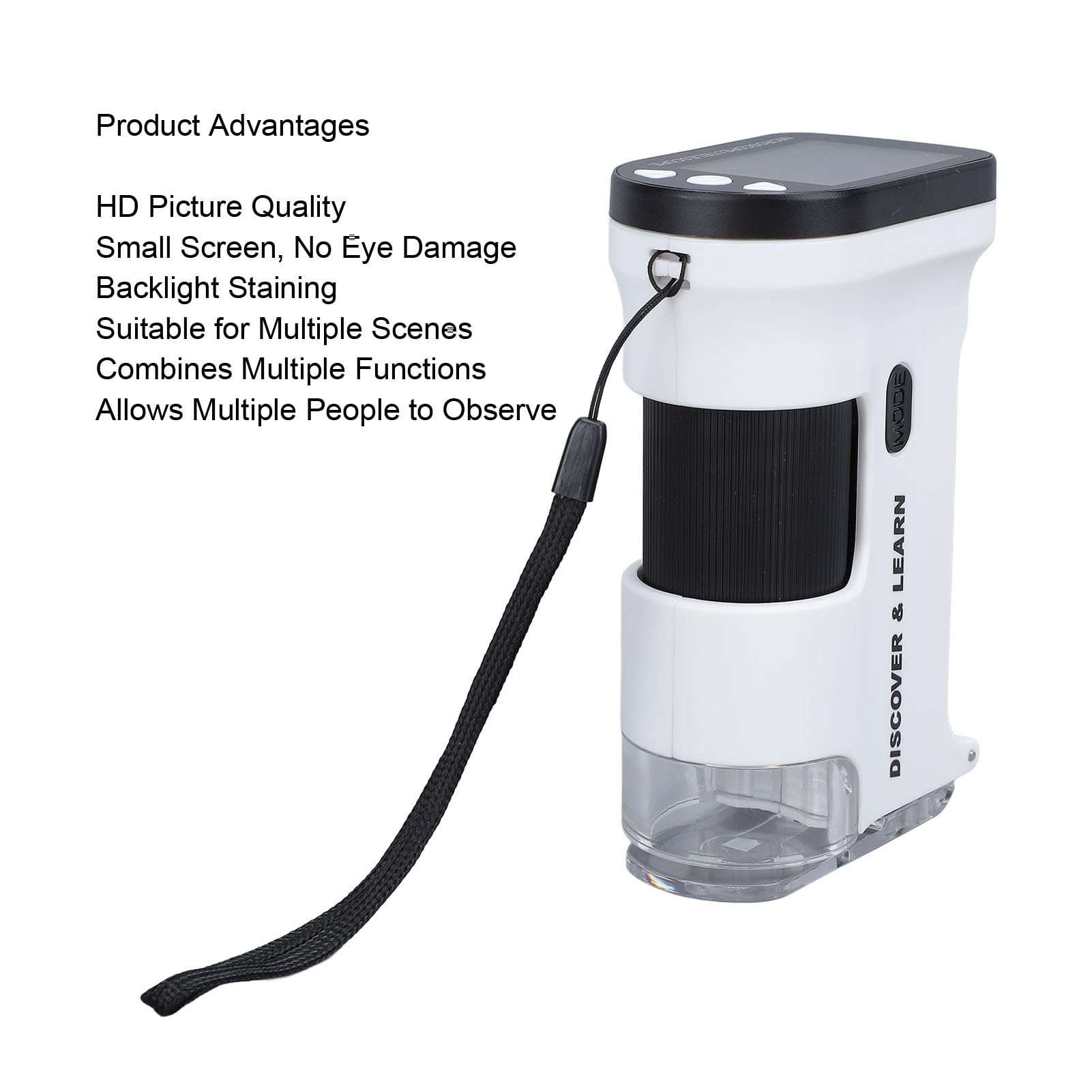 KUIDAMOS Microscopio Digital Portátil de 2,0 Pulgadas HD 800X con Escenario Ajustable para Educación de Laboratorio de Ciencias para Niños