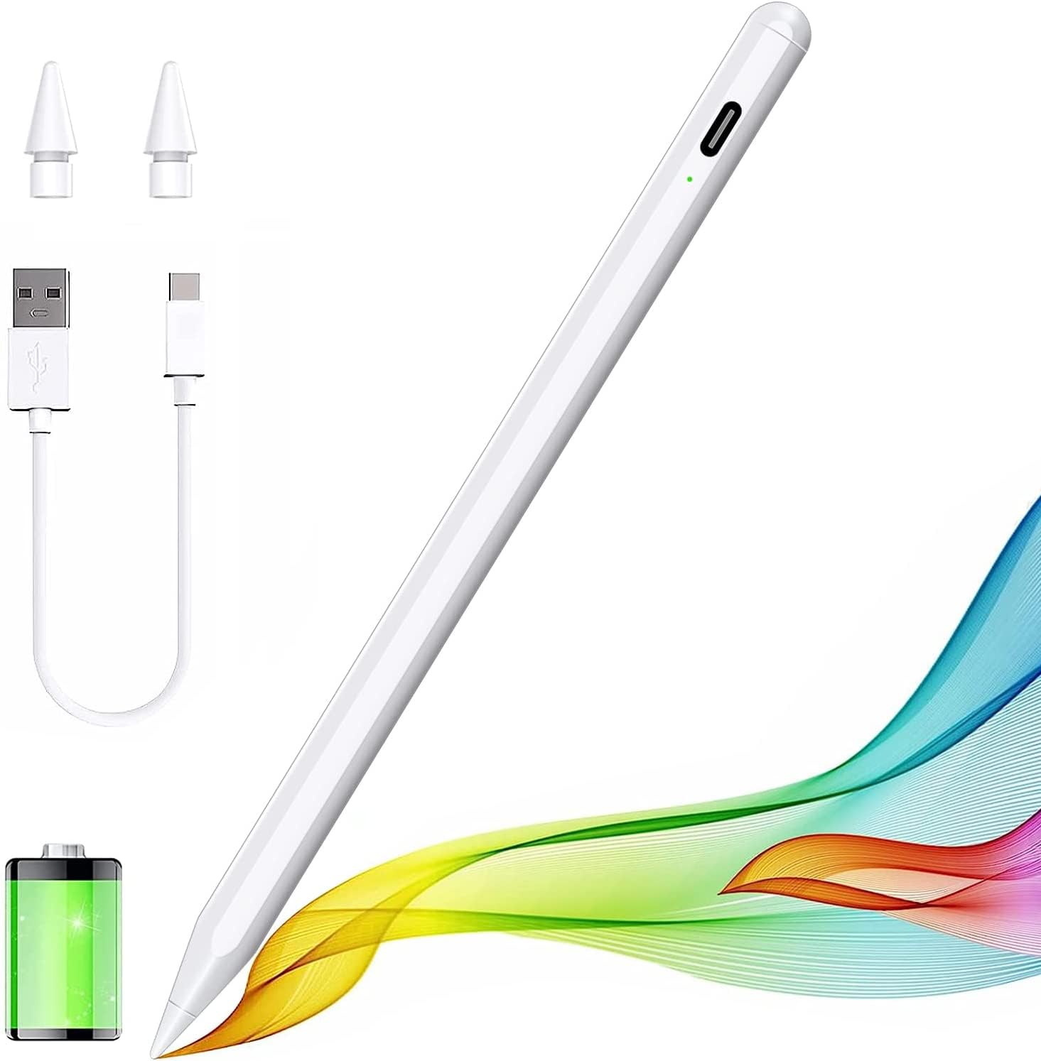 Stylus Pen for iPad with Palm Rejection,Tilt Sensitive & Magnetic, iPad Pen Compatible with 2018-2024 Apple iPad 10/9/8, iPad Air 5/4/3,iPad Pro 11/12.9 iPad Mini 6/5,(Alternative of Apple Pencil)