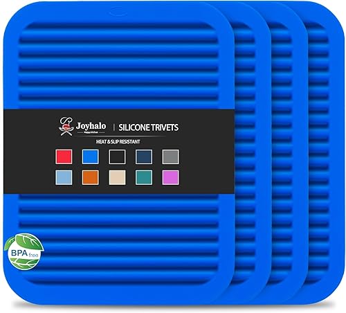 Joyhalo Paquete de 4 salvamanteles de silicona para ollas y sartenes calientes, salvamanteles resistentes al calor de 480 para platos calientes,
