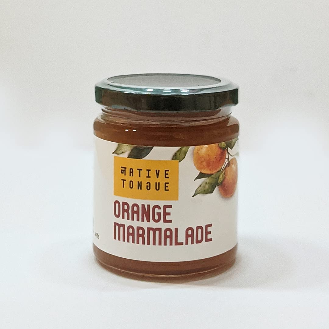 Native Tongue Orange Marmalade | Pure | Delicious | Easy To Spread | For Breads, Toasts, Chapatis, Parathas and Salads | 100% Natural | Absolutely No Preservatives | Vegan | Dairy Free | 200 Gms