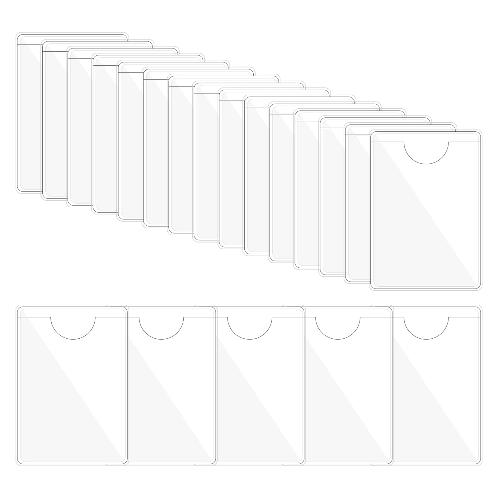 PATIKIL 2.8" x 4" Self Adhesive Index Card Pockets, 20 Pack Plastic Label Holder with Top Open Sticky Pocket Sleeves for Business Cards Note Cards, Clear