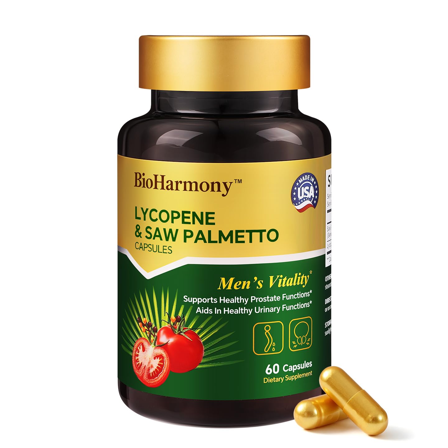 BioHarmony Saw Palmetto Prostate Health Supplement for Men |2 Month Supply