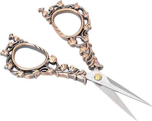 Tijeras de bordado de costura de diseño europeo vintage antiguo para costura de tela - Bronce H (bronce antiguo)