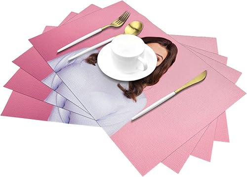 Miniatura 2 de Manteles individuales personalizados, añade tu nombre, foto, texto, tapete para mesa de niños, lavable, resistente al calor, para mesa de cocina y