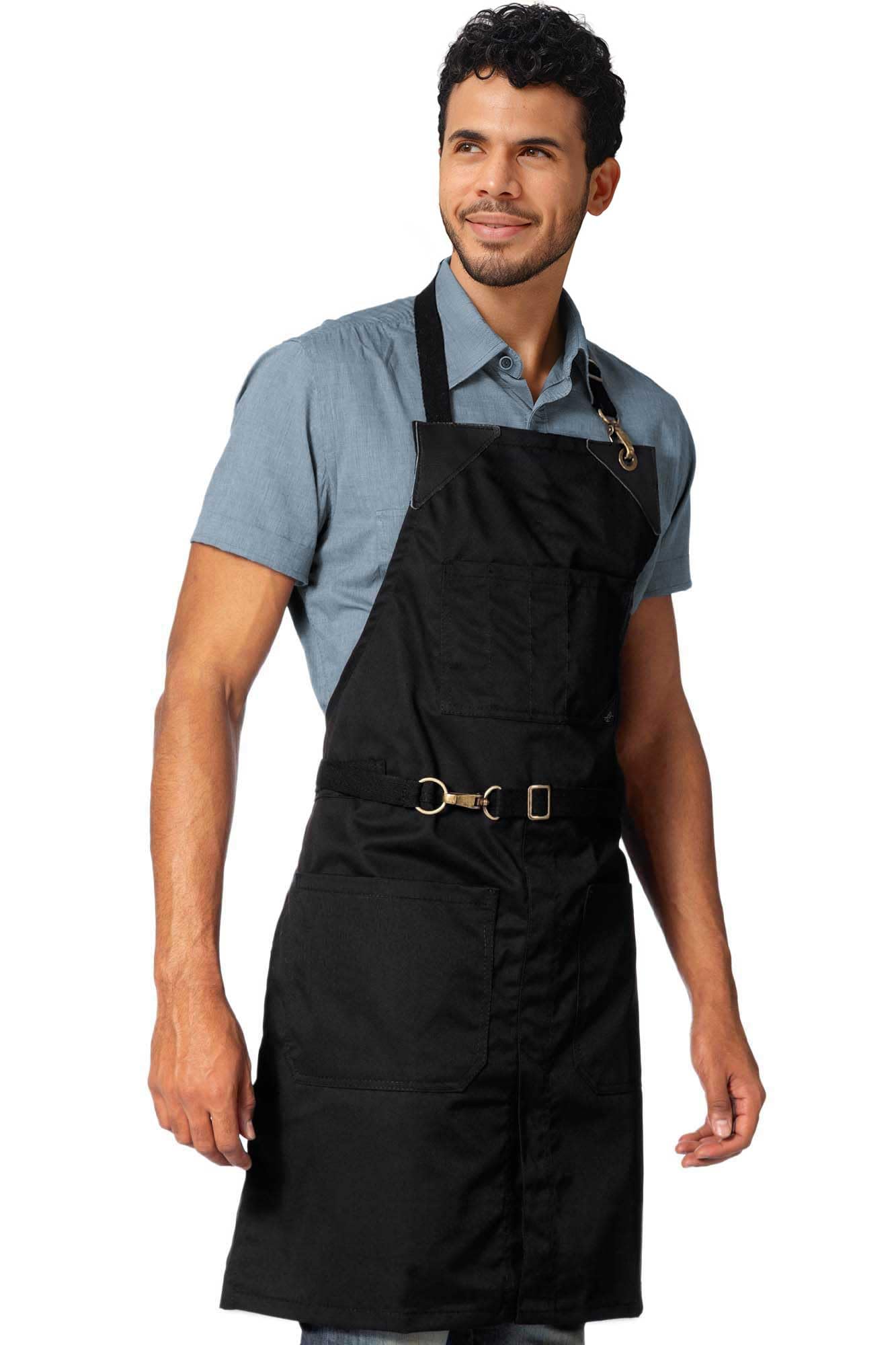 Under NY Sky Fartuch z diagonalu bez wiązania Uniseks No-tie Twill Apron (1 w zestawie)