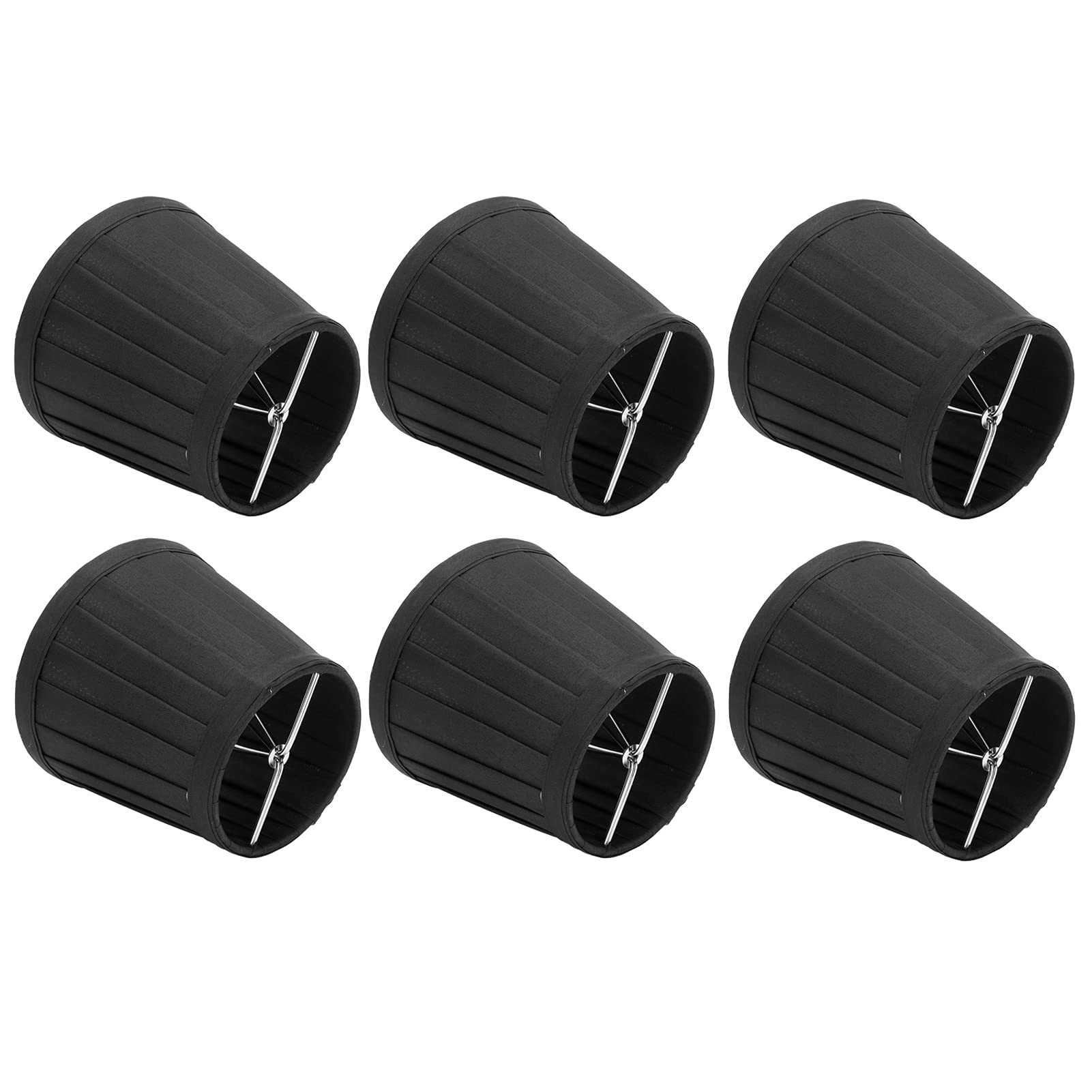 6 Paralumi Stoffa E14 Nero per Lampade Parete e Illuminazione Interni Design Moderno e Minimalista