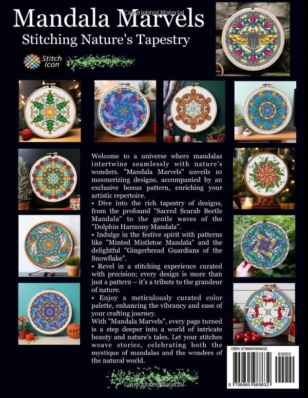 Cross Stitch Pattern Book: Mandala Marvels - Stitching Nature's Tapestry: 10 + 1 Exclusive Cross Stitch Designs (Stitch Icon Cross Stitch Pattern Books) - Image 2