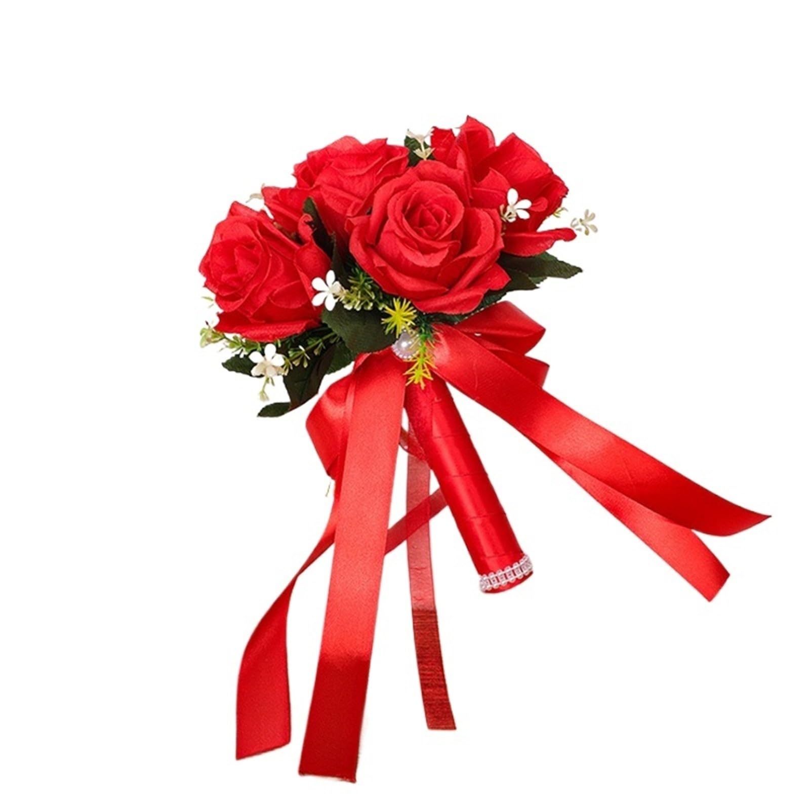 WENYOG Wedding Bouquet Bridal Flower Bouquet Artificial Silk Rose Peony Flower Wedding Bouquet Orchid Bouquets(Color 7)