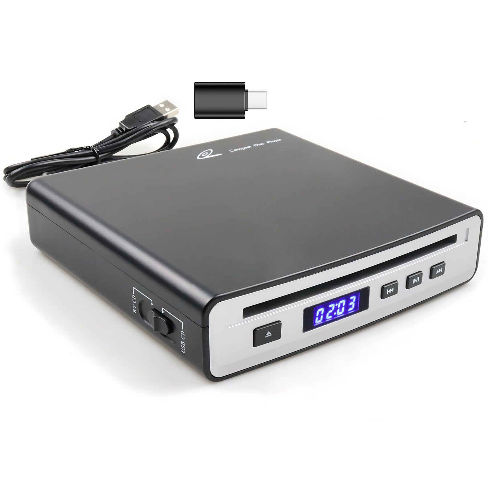 CD Player for Car Audio,External Portable Car CD Player with Bluetooth and USB Connection,for Laptop Desktop TV Computer Android 4.4 and Above Navigation with Plug and Play-image-43