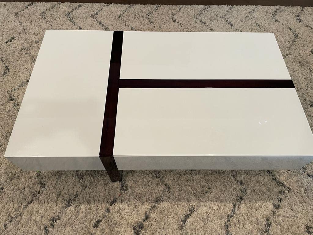 80/mo Finance Mcintosh High Gloss Coffee Table with Storage White