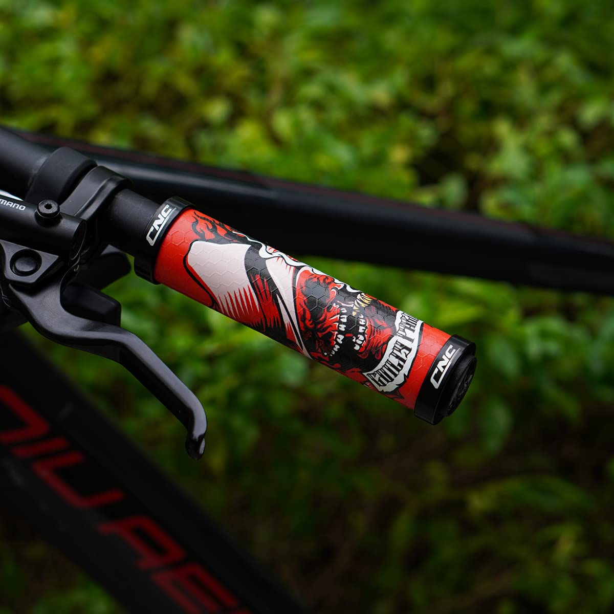 AARON Fit Impugnature Per Biciclette Con Imbottitura In Gel, Impugnature Sportive Antiscivolo, Impugnature Per Manubri Per Bici Elettriche, Trekking, Mountain Bike, Cross Bike, Fixie Red - Foto 6