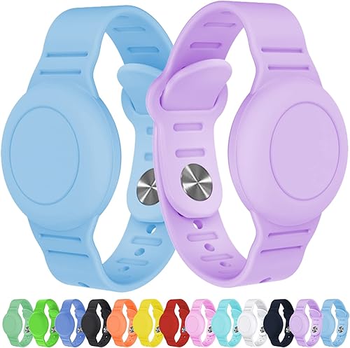 Miniatura 7 de KAHADI Paquete de 2 pulseras impermeables AirTag para niños, pulsera de silicona oculta para AirTag, funda de rastreador GPS para soporte de