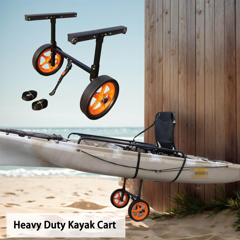 Faltbarer Kajakwagen, robuster Bootswagen für Kanu, Paddleboard, Schwimmmatte, Jon-Boot, 50 kg Kapazität
