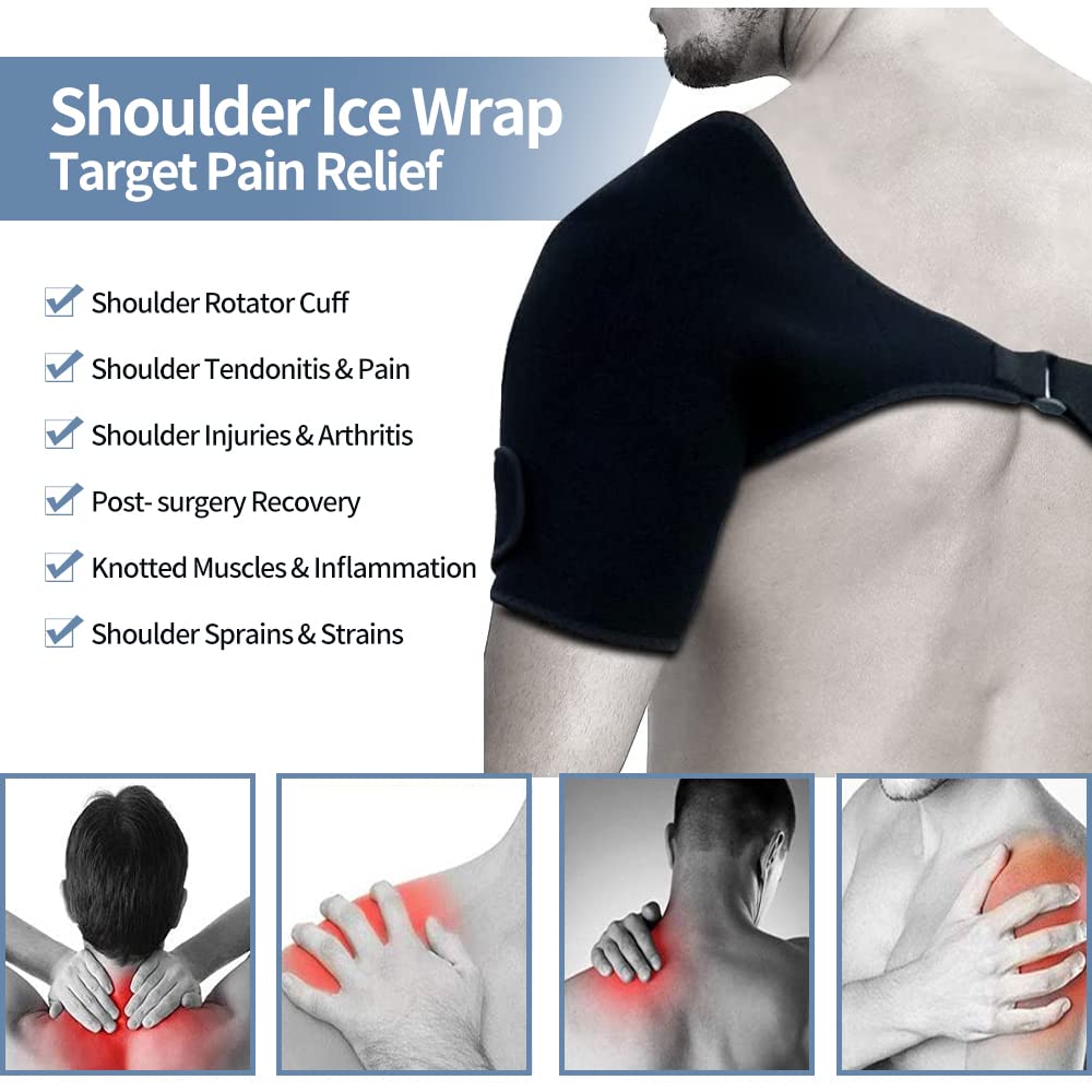 NEWGO Shoulder Ice Pack for Injuries Reusable, Hot Cold Therapy Ice