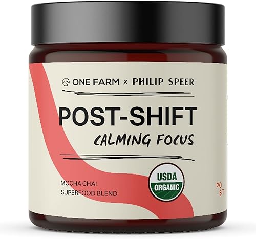 Enfoque calmante post-turno, suplemento de hierbas adaptogénico orgánico para concentración y relajación después del trabajo con cacao, melena de
