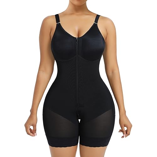 YIANNA Fajas Colombianas Postpartum Shapewear for Women Tummy Control Butt Lifter Body Shaper with Zipper Crotch