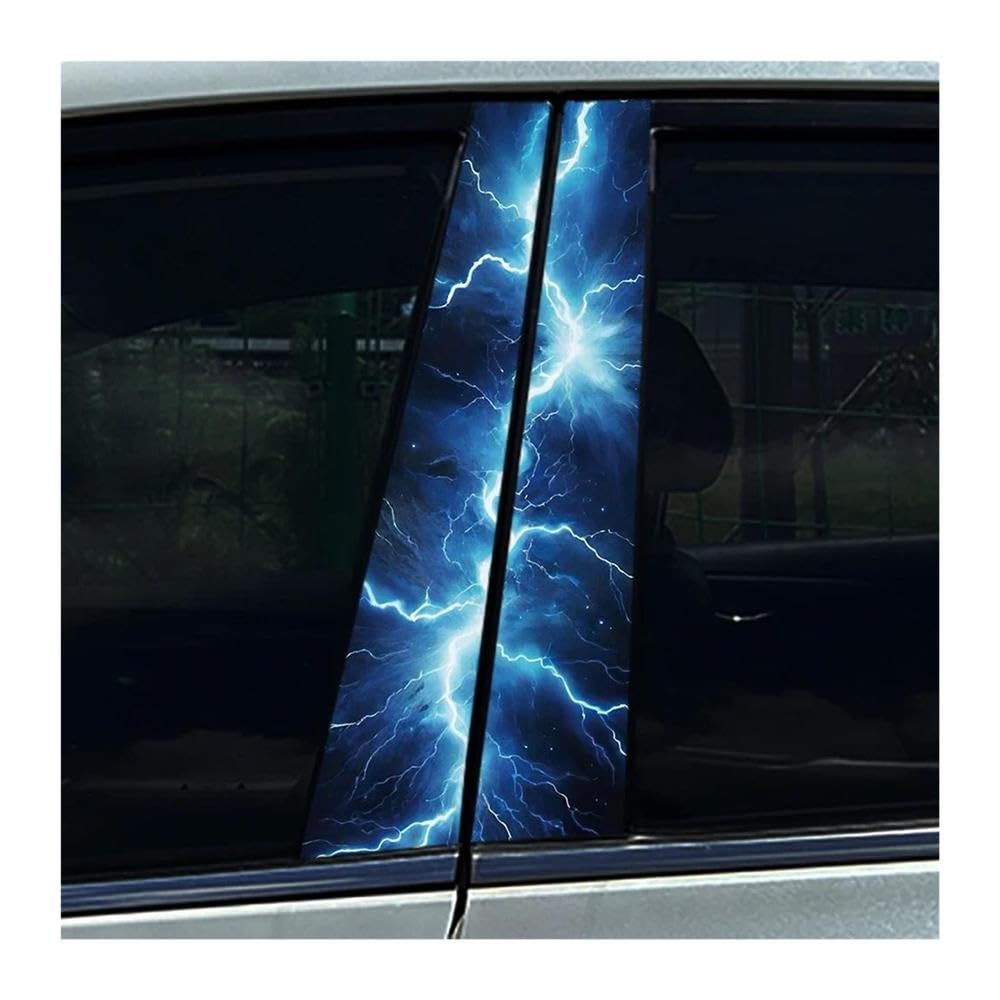 Decorative Items 2PCS Cool Lightning DIY Car B-Pillar Stickers Cover Scratches Waterproof Decals(Type A)