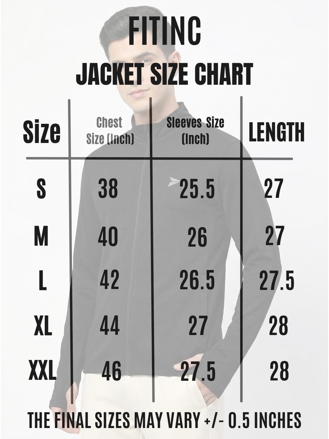 FITINC Sunscreen Jacket with Thumb Hole & Coolrush Technology - Polyester Jacket for Men, Light Grey, Large 2